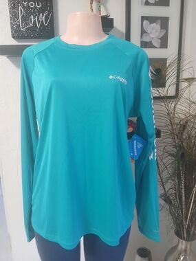 Columbia Teal Long-Sleeve Women's Swim Top